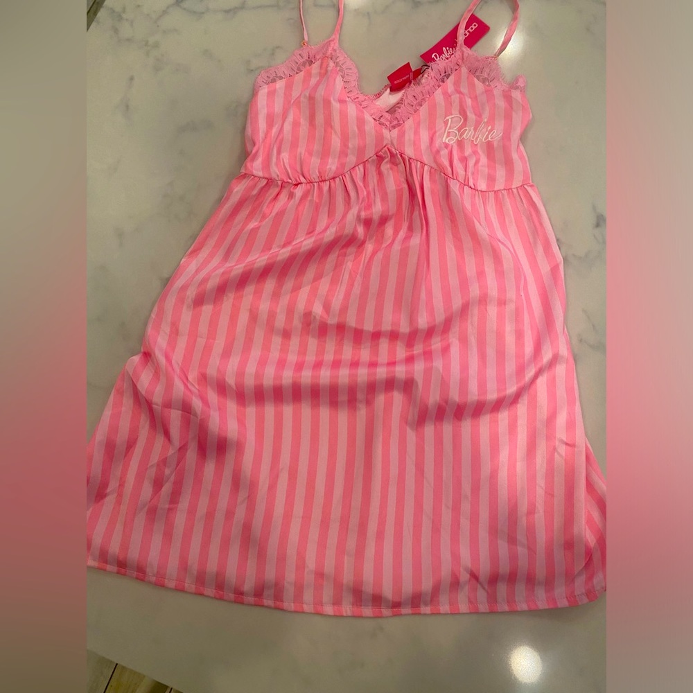 Barbie satin stripe mini night dress